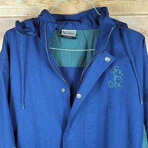Walt Disney World Women's Jacket, Detachable Hood, Lined, Green/Navy, Size LG